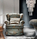 classic armchair / textile / wing / bergere