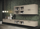 traditional living room wall unit / melamine / for TV / with drawer