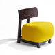contemporary fireside chair / leather / fabric / beech