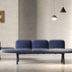 modular upholstered bench / contemporary / fabric / leather