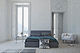 double bed / contemporary / upholstered / with upholstered headboard