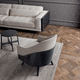 contemporary armchair / fabric / with footrest / gray