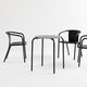 contemporary table / aluminum / round / stackable