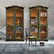 free-standing bookcase / classic / wooden / iron