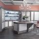 traditional kitchen / lacquered wood / marble / island