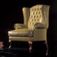 Chesterfield armchair / leather / wing / bergere
