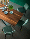 contemporary dining table / walnut / steel / rectangular