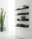 wall-mounted shelf / contemporary / metal / black