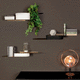 wall-mounted shelf / contemporary / wooden / lacquered metal