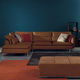 modular sofa / contemporary / brown / leather