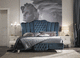 double bed / New Baroque design / upholstered / wooden