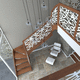 straight staircase / quarter-turn / half-turn / wooden step