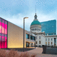 urban lamp post / contemporary / polyester / glass