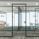 removable partition / glazed / for offices / transparent