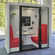 acoustic office pod / modular / with integrated LED / with integrated electrical outlet
