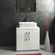 free-standing washbasin cabinet / wooden / contemporary / with door