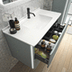 double washbasin cabinet / wall-hung / wooden / composite