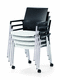 contemporary visitor chair / mesh / stackable / on casters