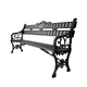 traditional public bench / metal / with backrest