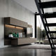 contemporary TV wall unit / lacquered wood