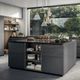 contemporary kitchen / glass / laminate / island