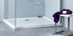 square shower base / above floor / extra-flat / resin