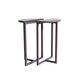 contemporary side table / lacquered metal / metal base / semicircular