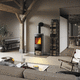 wood heating stove / 0 - 5 kW / 5 kW...10 kW / floor-mounted