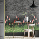 traditional wallpaper / nature pattern / wallpaper look / gray