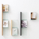 wall-mounted brochures rack / wooden / commercial