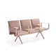 steel beam chair / fabric / leather / 3-seater