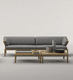 contemporary sofa / garden / gray / wooden