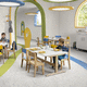 contemporary table and chair set / indoor / beech / rectangular