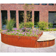 hardwood planter / galvanised steel / oval / custom