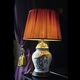 table lamp / silk / wooden / porcelain