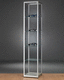 contemporary display case / glass / wooden / anodized aluminum