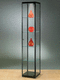 contemporary display case / glass / wooden / aluminum