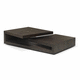 contemporary coffee table / oak / oak base / with storage compartment