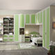 green children's bedroom furniture set / lacquered wood / unisex