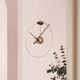 contemporary clock / wall-mounted / analog / walnut