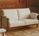 contemporary sofa / fabric / with armrests / white