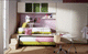 contemporary desk / wood veneer / with trundle bed / panel end