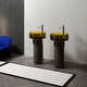 free-standing washbasin / resin / high-gloss / circular