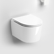 wall-hung toilet / ceramic / home / commercial