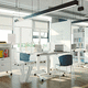contemporary classroom table / laminate / aluminum / aluminum base