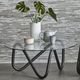 contemporary coffee table / rattan / glass / triangular
