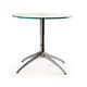 contemporary side table / glass / steel / round