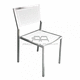 contemporary chair / stainless steel / commercial / white