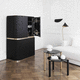contemporary bar cabinet / metal / black