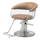 contemporary beauty salon chair / leather / chromed metal / with hydraulic pump